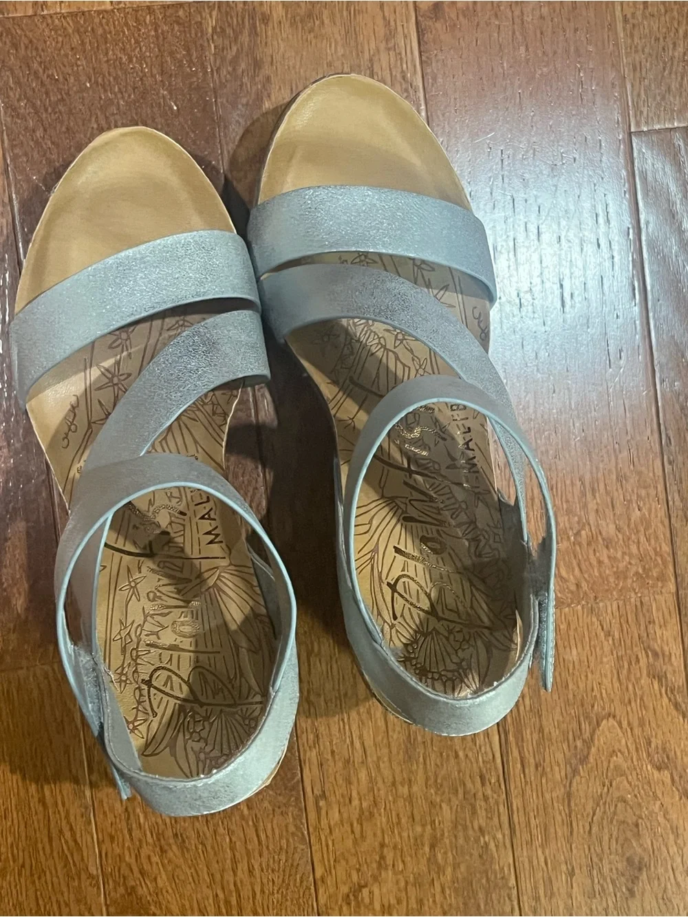Blowfish Women's Silver Metallic Crisscross Wedge Sandals